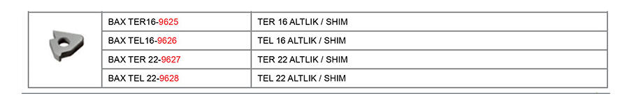 BAX TER-16 TEL-22 ATLIK / SHIM